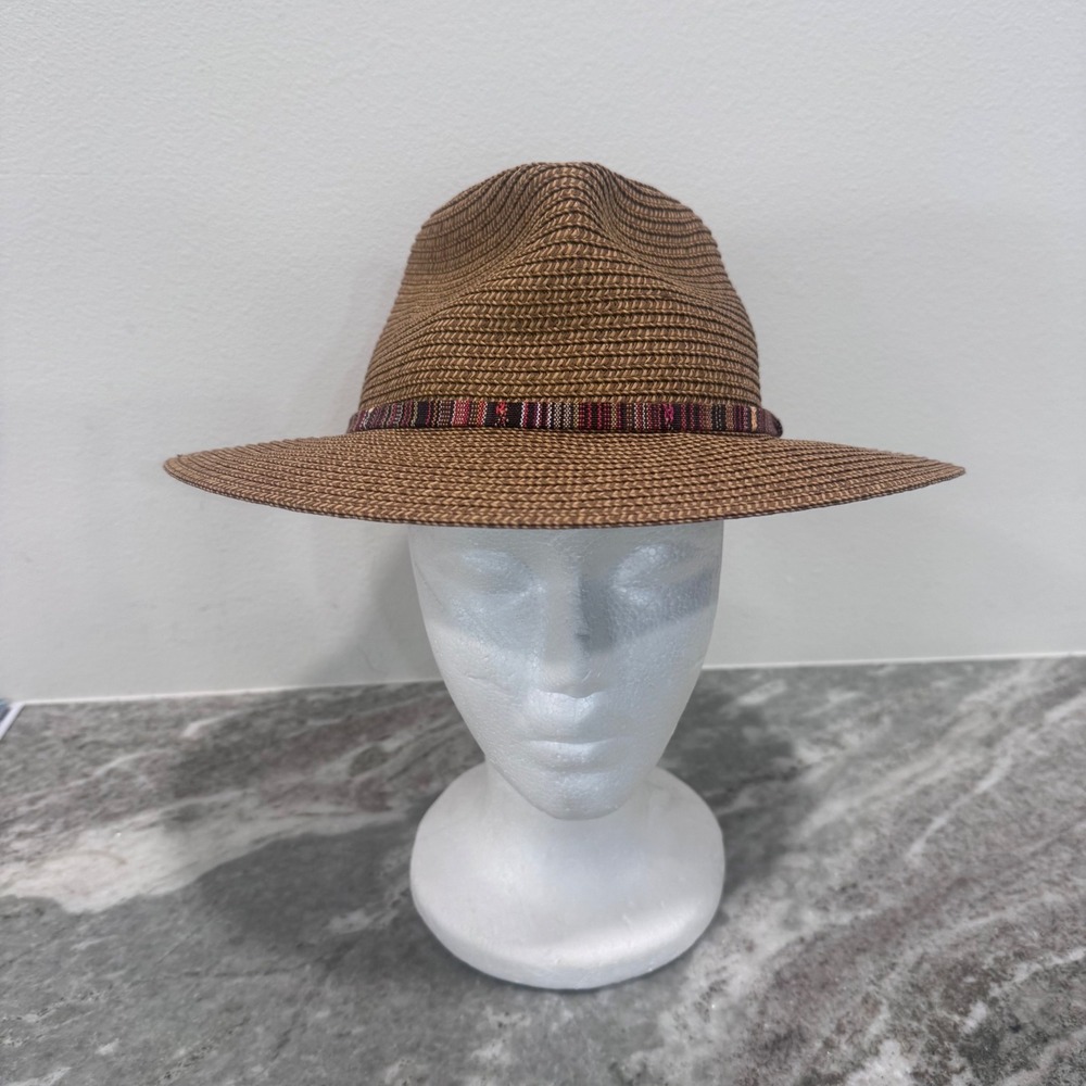 Wallaroo Hat Company Sedona Brown Straw Fedora Sun Hat Adjustable Packable